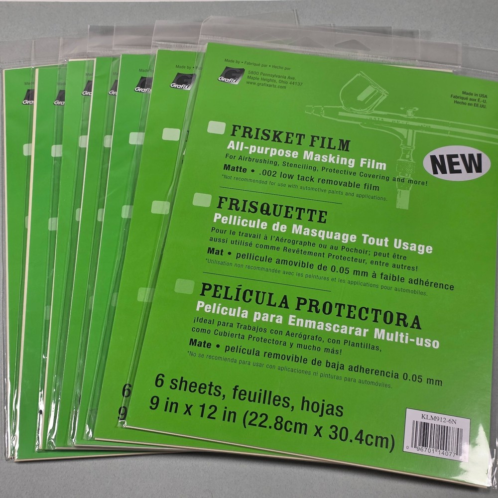 Grafix Low Tack All Purpose Frisket Film 9″X12″ 6/Pkg Matte Lot of 7 Packs