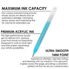 Grabie Coloring Kit, Acrylic Gel Pens Set with Book, Ocean Colors