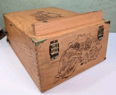 Wooden Folding Box Artists Easel Painting Stand Capt. Jack Rauscher Pirate Ship