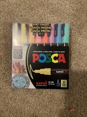 Uni-Posca Paint Marker – Soft Colors – Set of 8 – PC3M – NEW with FREE Shipping!