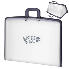 11×17 Kids Art Portfolio – Accordian File Organizer with Frosted Translucent