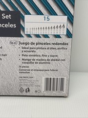 Brand New Celadon Round Brush Set Of 15 – Oil Acrylic Watercolor – Teal Handles