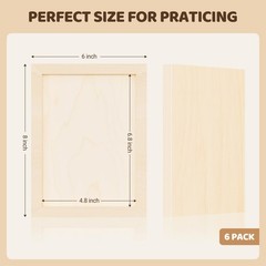 6×8 Inch Wood Canvas Panels 6 Pack – Unfinished Wooden Art Boards for Acrylic…