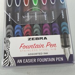 ZEBRA PEN Fountain Pen Fine Point 0.6mm Assorted Colors Non-Toxic Ink 7ct