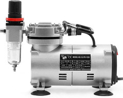 1/5 HP Airbrush Compressor with Regulator, Gauge and Water Trap – Quiet Portable