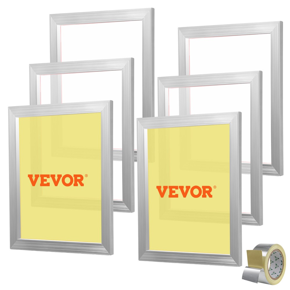 Screen Printing Kit Silk Screen Printing Frame 16x20inch 110 Count Mesh 6pcs