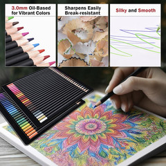 50 Count Colored Pencils for Adult Coloring Books, Coloring Pencil Set for Adult