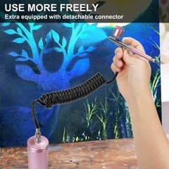 Airbrush Kit with Compressor, Auto Handheld Airbrush Gun with 0.3mm Tip, Rech…