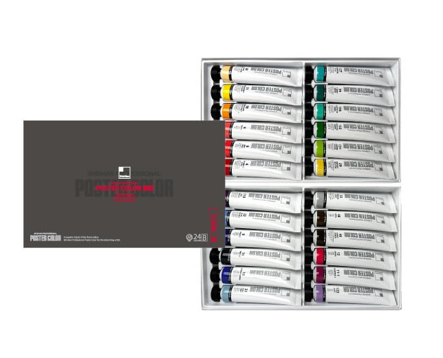 SHINHAN Professional Poster Color Paint 40ml Tube 24 Color Set – B Type/Tracking
