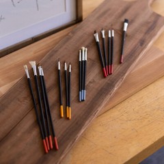 ToolTreaux Artist Paint Brushes Natural Hair Bristles Wooden Grip Assorted 15pc