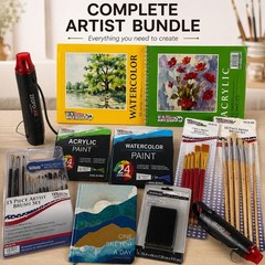 Artist Starter Bundle Paint Sets Brushes Watercolor Acrylic Paper Sketchbook