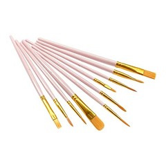 1 Pack Paint Brushes Set, 10 Pcs Nylon Hair Painting Brushes for Watercolor,