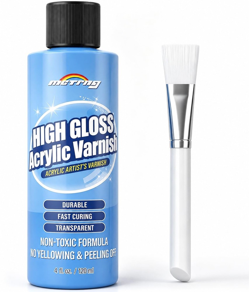 Clear Acrylic Paint Sealer, High Gloss Varnish for Painting &