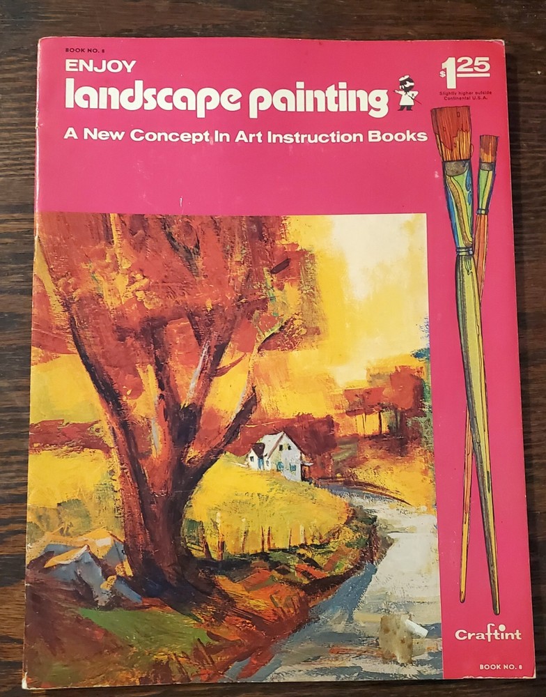 Craftint #8 Enjoy Landscape Painting Art Instruction Books Vintage 1971