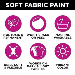 Tulip Soft Fabric Paint, Permanent on Clothes, Bold Primary Colors, 8 Pieces,…