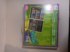 Darice ArtyFacts Portable Art Studio 131-Piece Deluxe Art Set w/Wood Case New