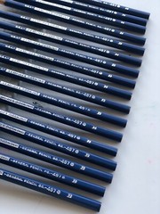 50 VINTAGE SEMI-HEX DRAWING SKETCHING PENCILS NO.497 GENERAL PENCIL (2H, B, 4B)