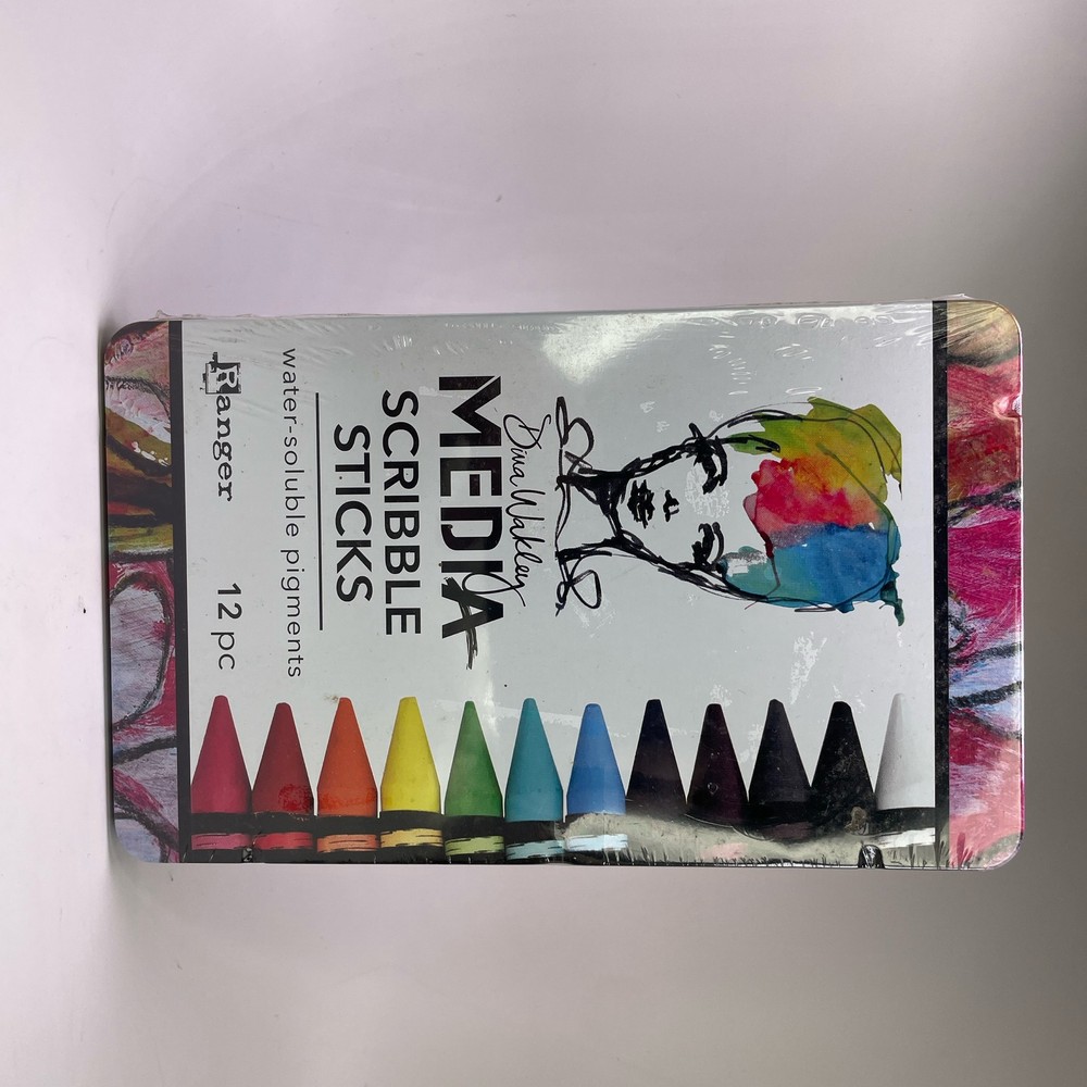 Dina Wakley Media Scribble Sticks Set 1 – 12 Water-Soluble Pigment Sticks