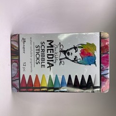 Dina Wakley Media Scribble Sticks Set 1 – 12 Water-Soluble Pigment Sticks