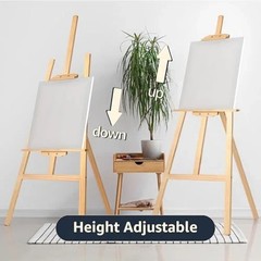 Nian Feng Wooden Easel for Painting, Large Floor Painting Stand for Adjnstable H