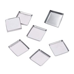 30 Pieces Empty Square Metal Tin Palette 30 Count (Pack of 1), Silver Tone