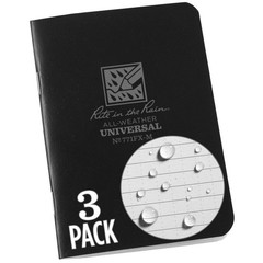 Rite in the Rain Weatherproof Mini-Stapled Notebook, 3 1/4″ x 4 5/8″, Black