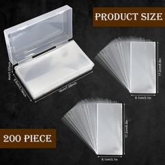 200 X Money Clear Bag Storage Protect World/US Currency Banknotes Soft Sleeves