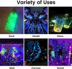 Glow in the Dark Paint, 18 Bright Colors 22Ml/0.75Oz Blacklight Paint Set, Neon