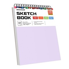 Soucolor 9×12 Sketch Book 2-Pack, 100 9″ x 12″ (Pack of 2), Blue&Purple