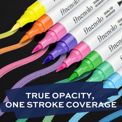 finenolo 72 Colors Acrylic Paint Markers, 36 Dual Brush Tip Art Markers, Water B