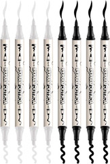 4 Black and 4 White Paint Pens Brush and Bold Dual-tip Acrylic Paint Marker S…