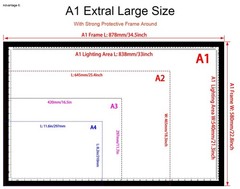 Light Pad 7000+ Lux 34.5×22.8in 3-Colors UL Adapter 10 Levels Stepless Dimming