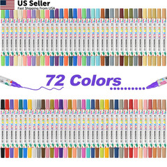 KEMYR 72 Colors Acrylic Paint Pens, Dual 1 Count (Pack of 72), E- 72Colors