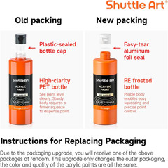 Shuttle Art 18 Colors Acrylic Paint Bottle Set (250Ml/8.45Oz), Rich Pigmented Bu