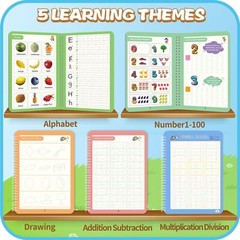 Magic Practice Copybook Reusable Writing Practice Book for Preschool Kids Age…