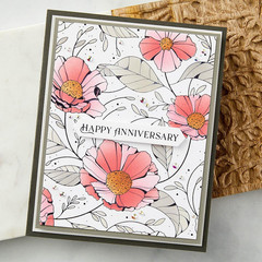 BD-0822 Cosmos Backdrop Betterpress and Stencil Bundle from the Pressed Posies C