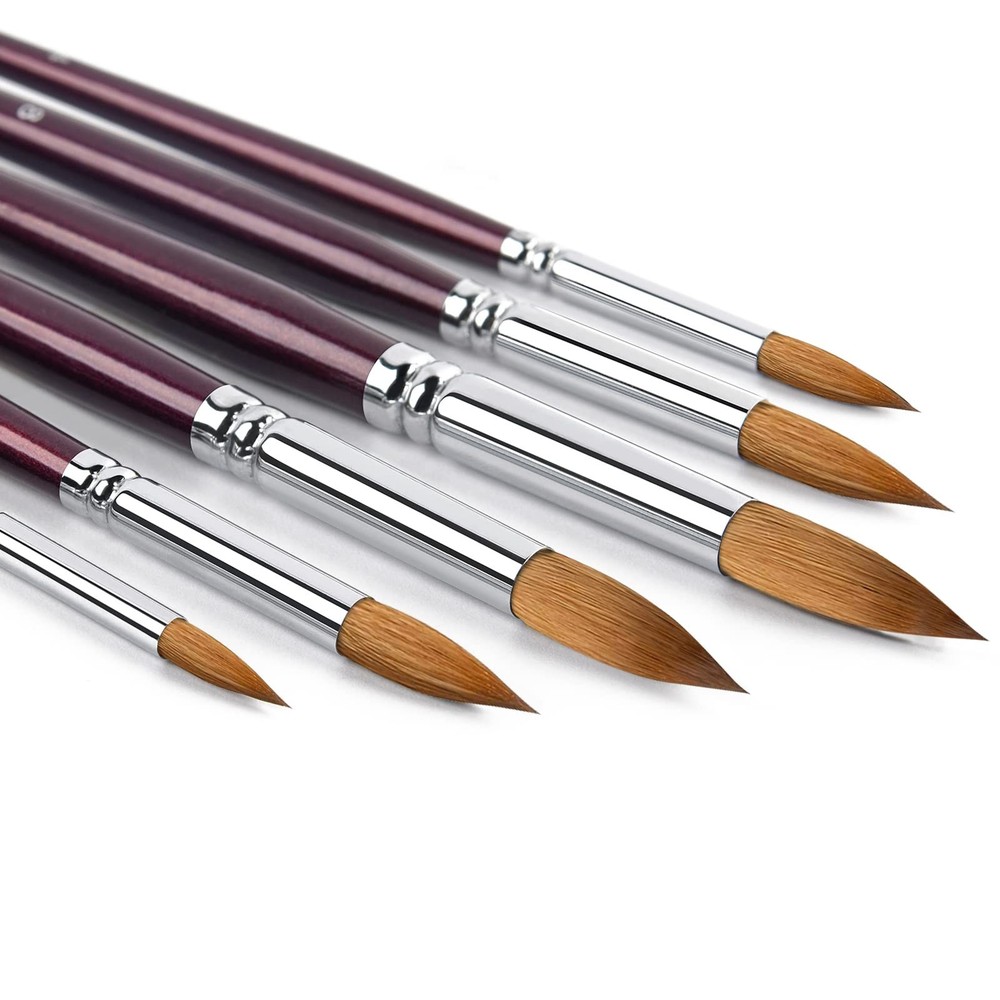 Kolinsky Watercolor Brush Set Pure Kolinsky Sable Hair Pointed round Art Paintbr