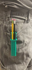 Dual Pencil Holder 10 Pack w/Pencils Fast Draw Pocket Clip One-Piece Design