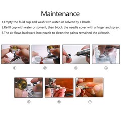 0.35mm Siphon Feed Dual-action Airbrush Kit Set with 5cc & 22cc V4N9