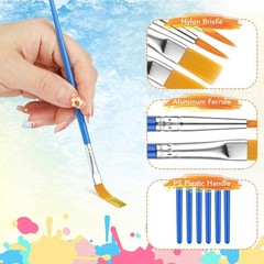 88PCS Small Paint Brushes – Flat & Round Nylon Brushes for Acrylic Oil Waterco