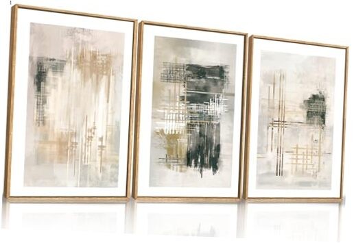Modern Abstract Framed Canvas Wall Art Set, 24*36inch Abstract Pastel Grunge