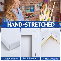 Halobios 3 Packs Stretched Canvases for Painting with 4×4 Inch, 6×6 Inch, 8×8…
