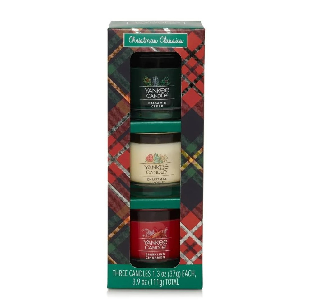Yankee Candle – Mini – Set of 3 – Christmas Classic Mini, Red, Green