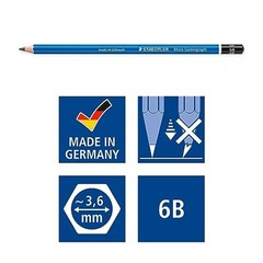 Staedtler Lumograph Graphite Drawing and Sketching Pencils 100G6, Set of 6