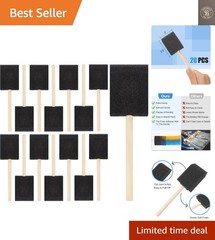 20 Pcs Foam Paint Brushes, 2 Inch Wood Handle Sponge Brushes for Painting, Fo…