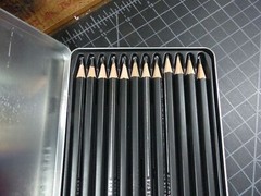 ARTEZA Professional Quality 6B-4H Med. Lot of 12 Drawing Pencils Tin Case