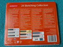Derwent, 24 Sketching Collection, mixed drawing materials, brand new, sealed tin