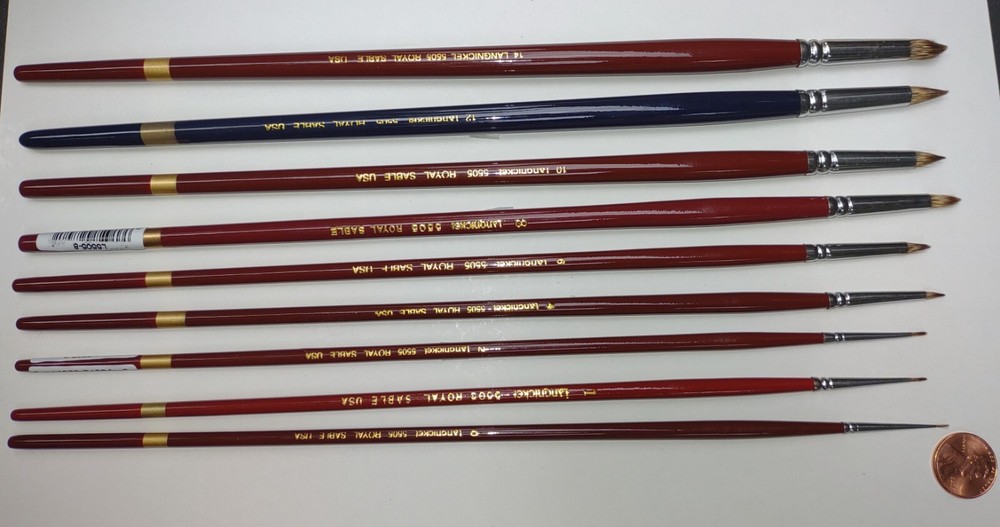L5505 – Langnickel Royal Sable Long Handle Short Round 9 Piece Brush Set