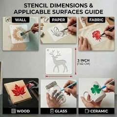 72 PCS Flower Stencils for Painting, Stencils for Crafts Reusable 3 x 3 Inch …