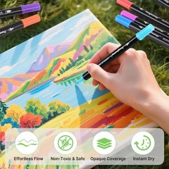 Tongfushop 72 Colors Acrylic Paint Markers, 1 Count (Pack of 72), 72 colors